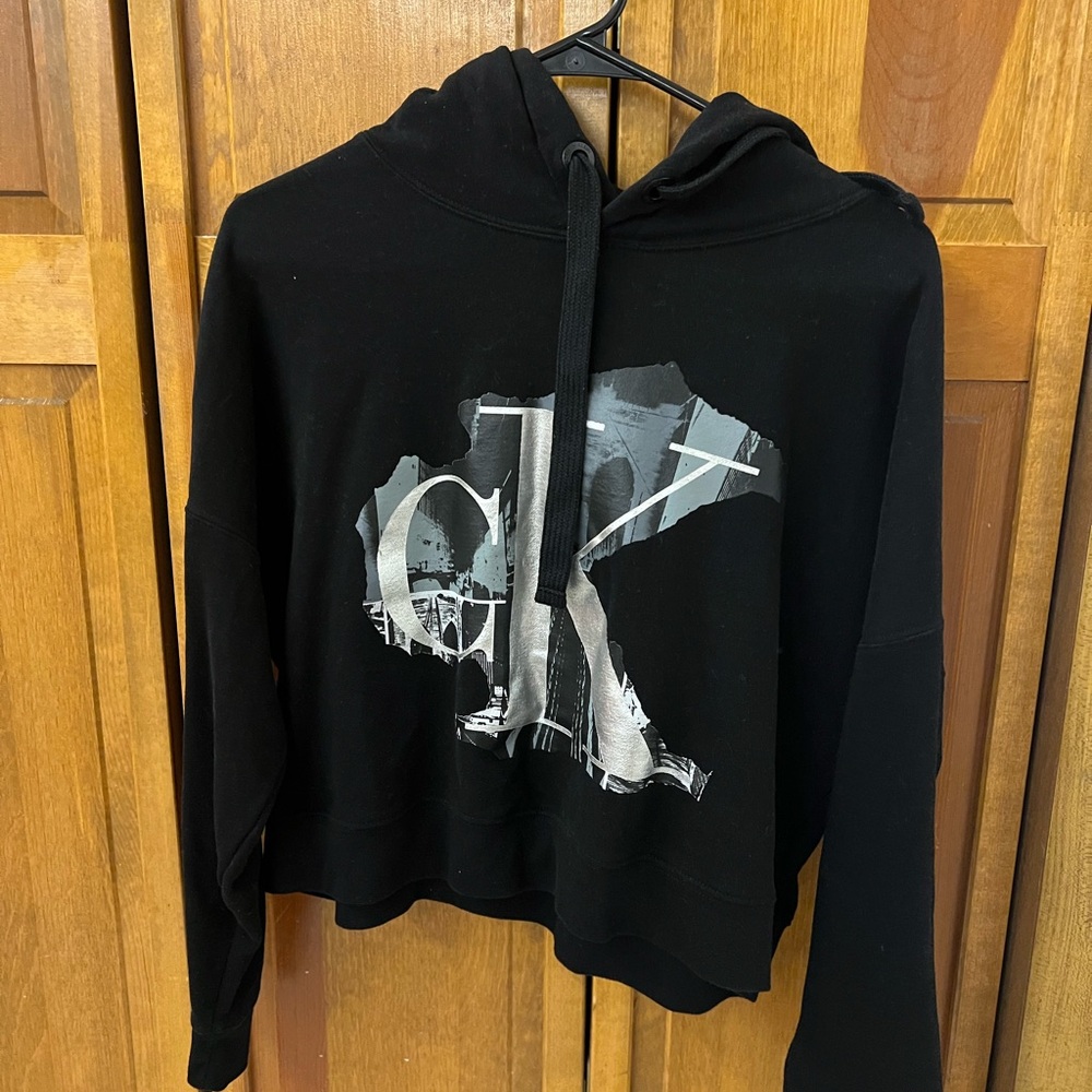 Calvin Klein Jeans Black Cropped Hoodie
